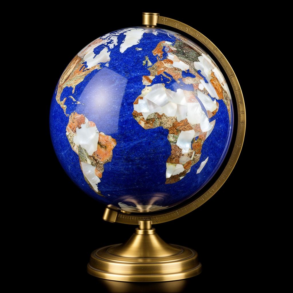 Semiprecious stone globe