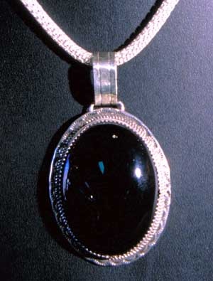 Onyx and Sterling Silver Pendant