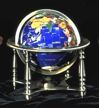 6" Lapis Globe with Gold Base