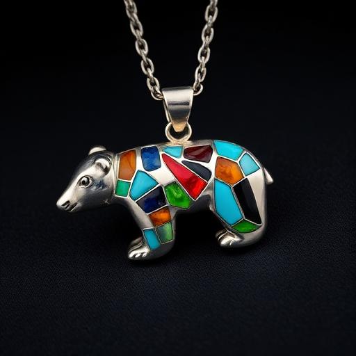 Fetish Bear Inlayed Pendant