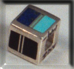 Sterling Silver Multi Colored Cube Slider