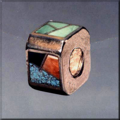 Sterling Silver Inlaid Cube Slider